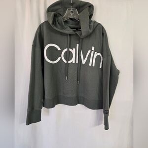 Calvin Klein Performance Army Green Athleisure Short Hoodie Size XXL